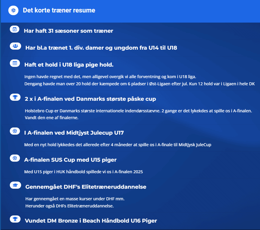 trænerresume